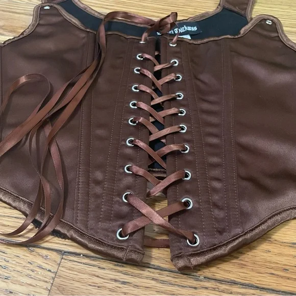 Brown Suede Lace-Up Vest - Picture 2 of 8